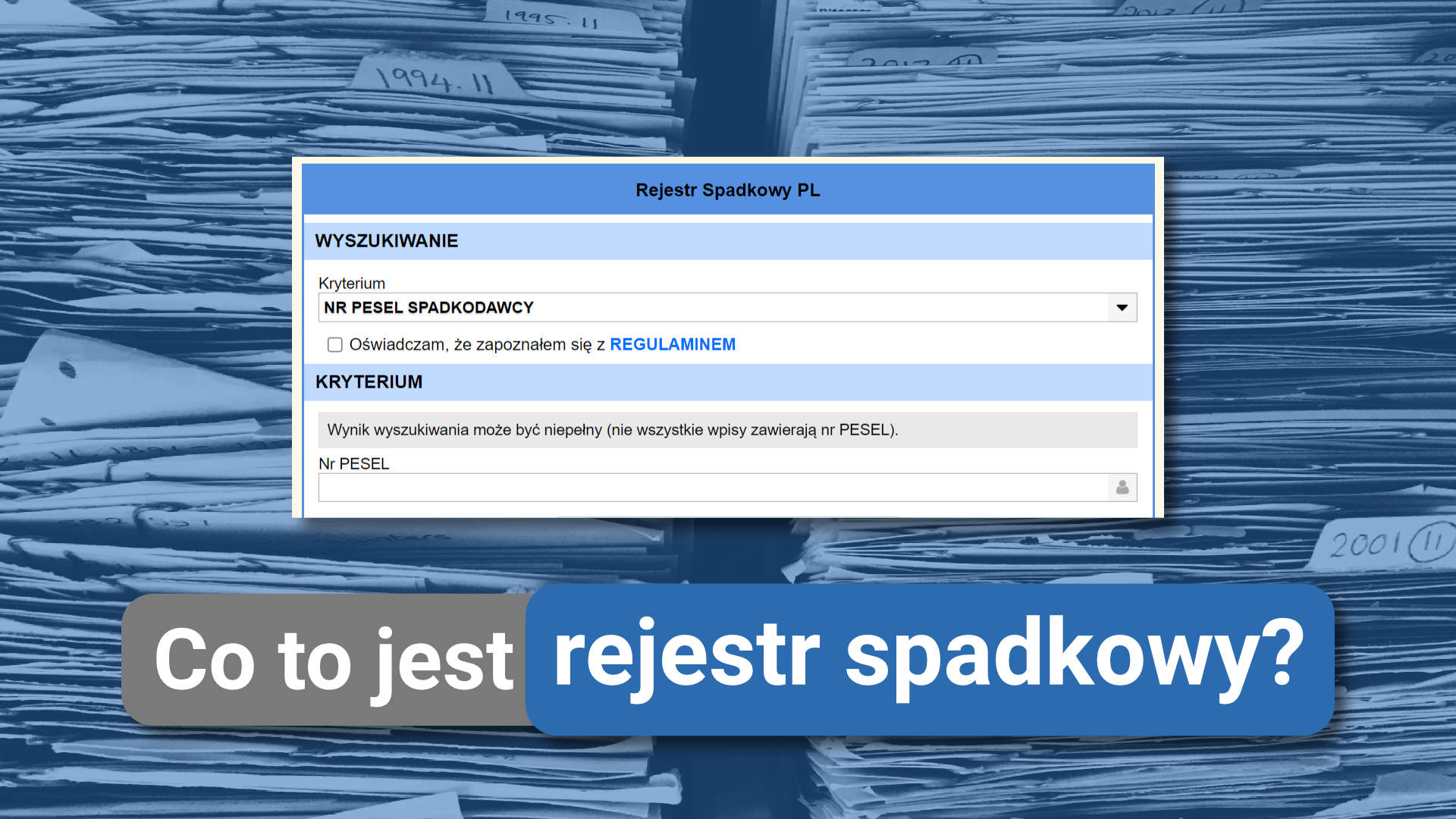 Co to jest rejestr spadkowy?